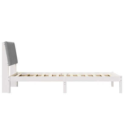 Bedframe met hoofdeinde Wit 90 x 190 cm Stof