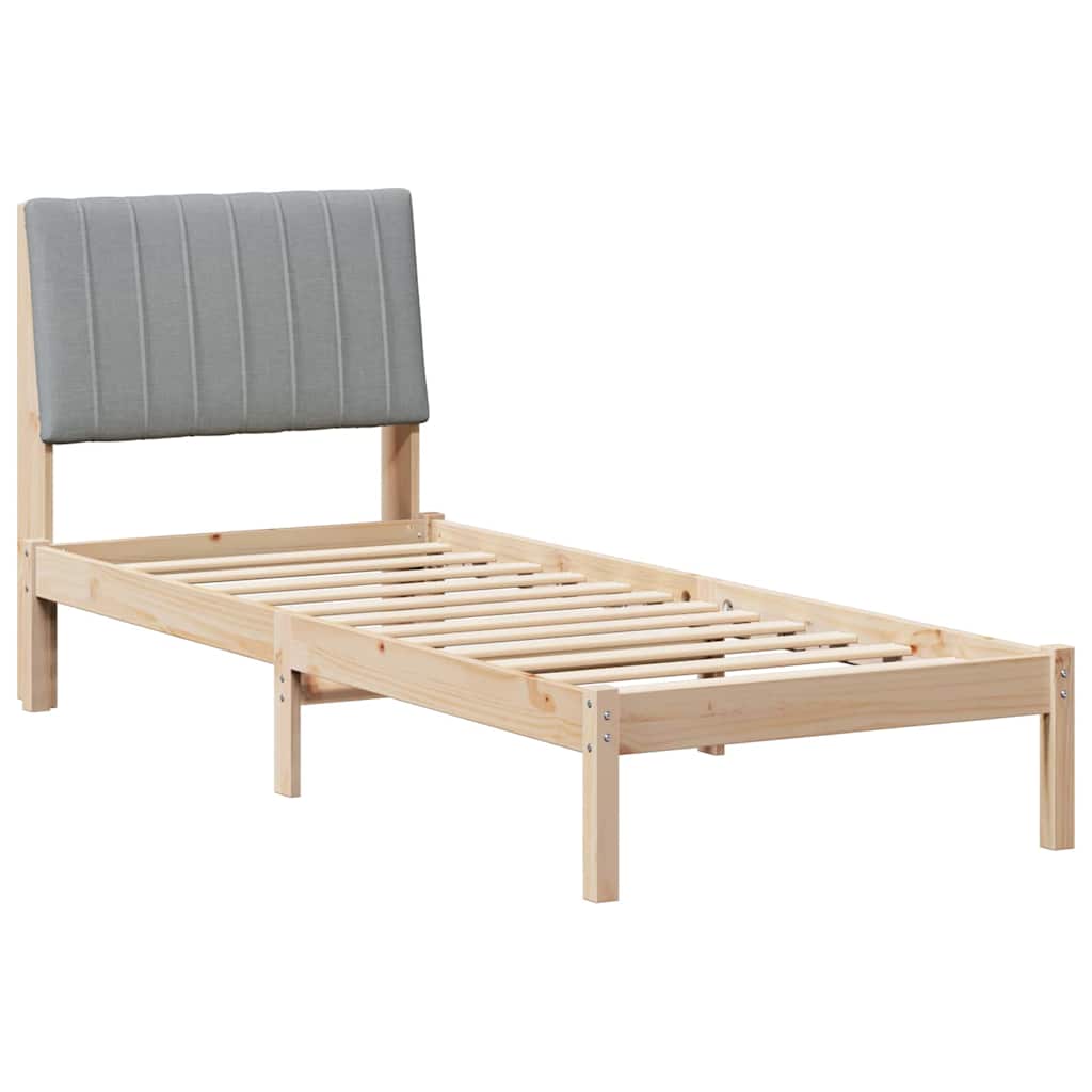 Bedframe met hoofdeinde Bruin 75 x 190 cm Stof