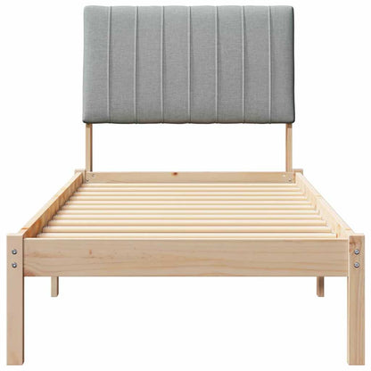 Bedframe met hoofdeinde Bruin 75 x 190 cm Stof