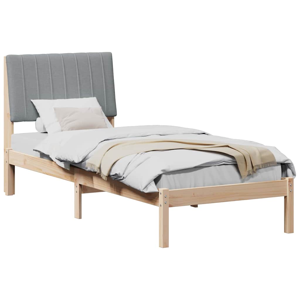 Bedframe met hoofdeinde Bruin 75 x 190 cm Stof
