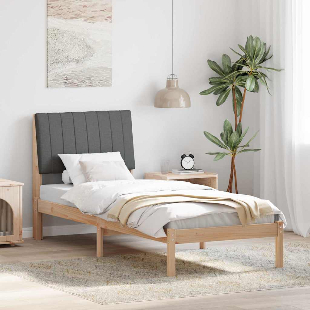 Bedframe met hoofdeinde Bruin 75 x 190 cm Stof