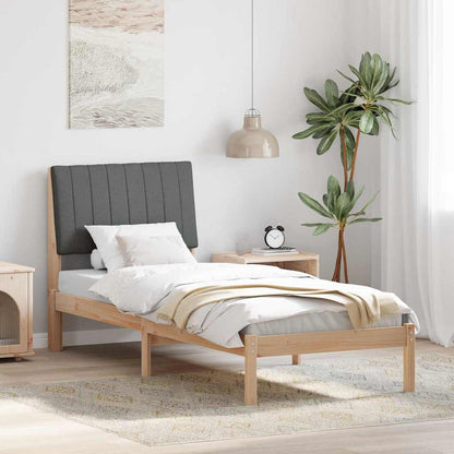 Bedframe met hoofdeinde Bruin 75 x 190 cm Stof
