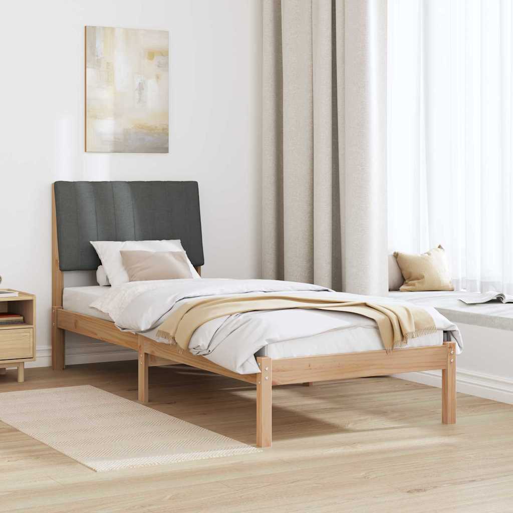 Bedframe met hoofdeinde Bruin 75 x 190 cm Stof