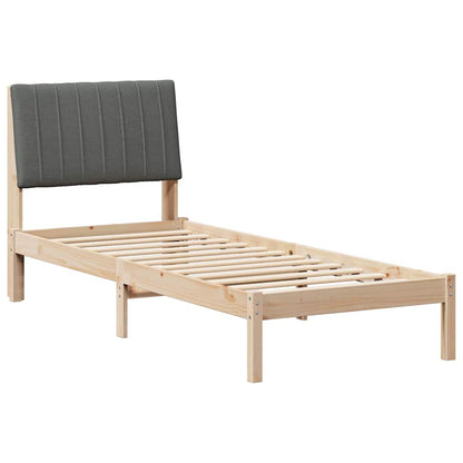 Bedframe met hoofdeinde Bruin 75 x 190 cm Stof