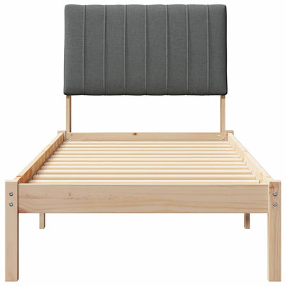 Bedframe met hoofdeinde Bruin 75 x 190 cm Stof