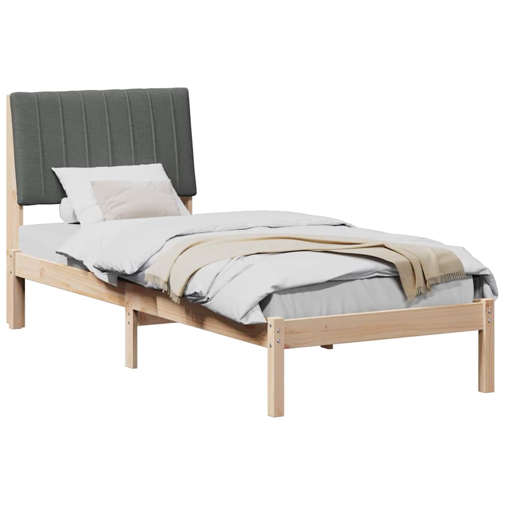 Bedframe met hoofdeinde Bruin 75 x 190 cm Stof