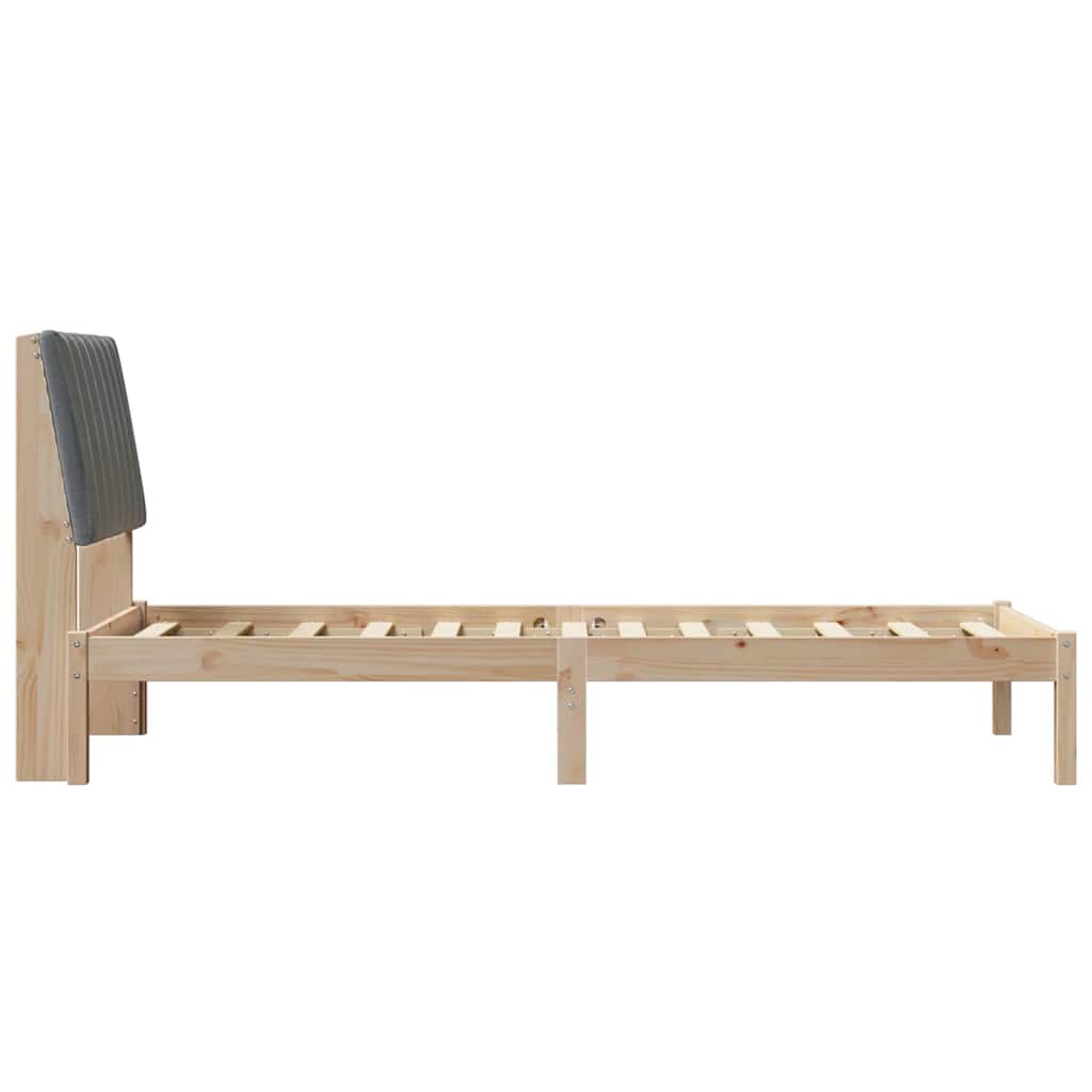 Bedframe met hoofdeinde Bruin 75 x 190 cm Stof