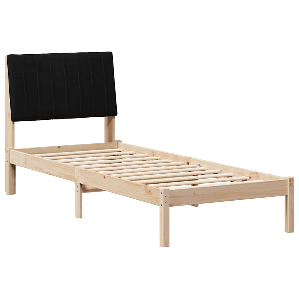 Bedframe met hoofdeinde Bruin 75 x 190 cm Stof