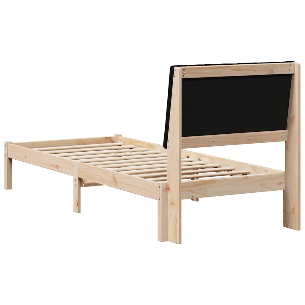 Bedframe met hoofdeinde Bruin 75 x 190 cm Stof