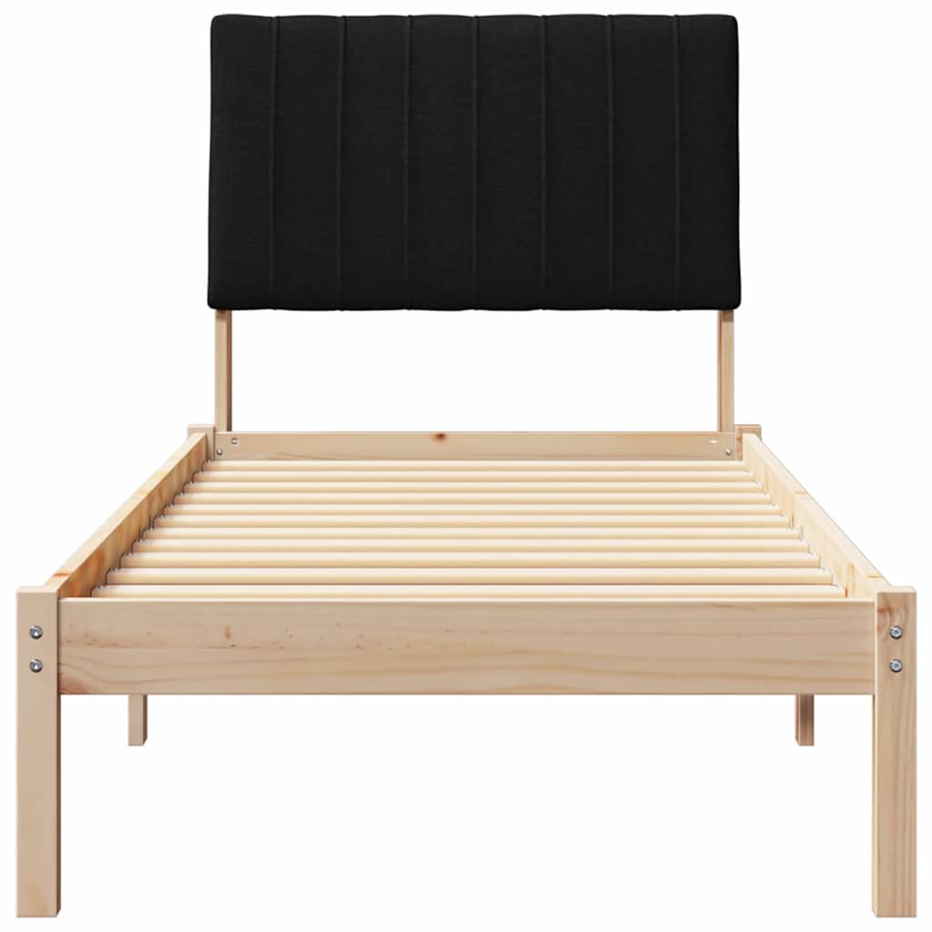 Bedframe met hoofdeinde Bruin 75 x 190 cm Stof