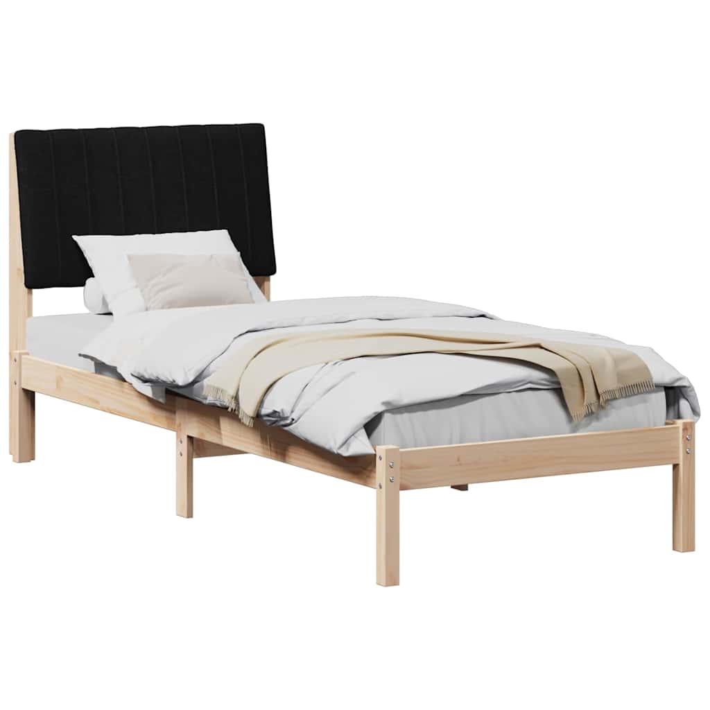 Bedframe met hoofdeinde Bruin 75 x 190 cm Stof