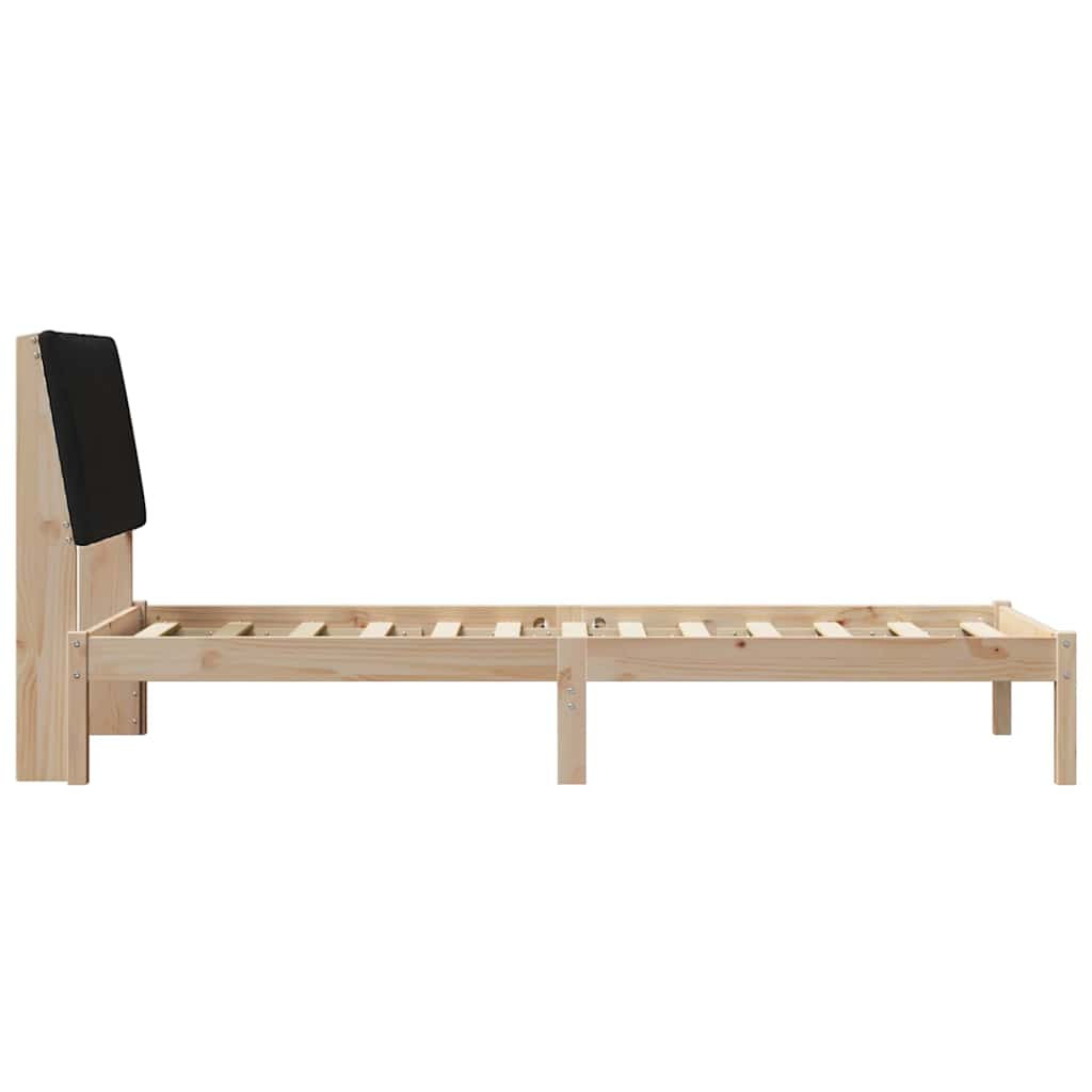 Bedframe met hoofdeinde Bruin 75 x 190 cm Stof