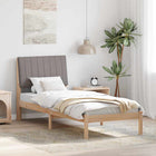 Bed Frame with Headboard Brown 75 x 190 cm Solid Pine