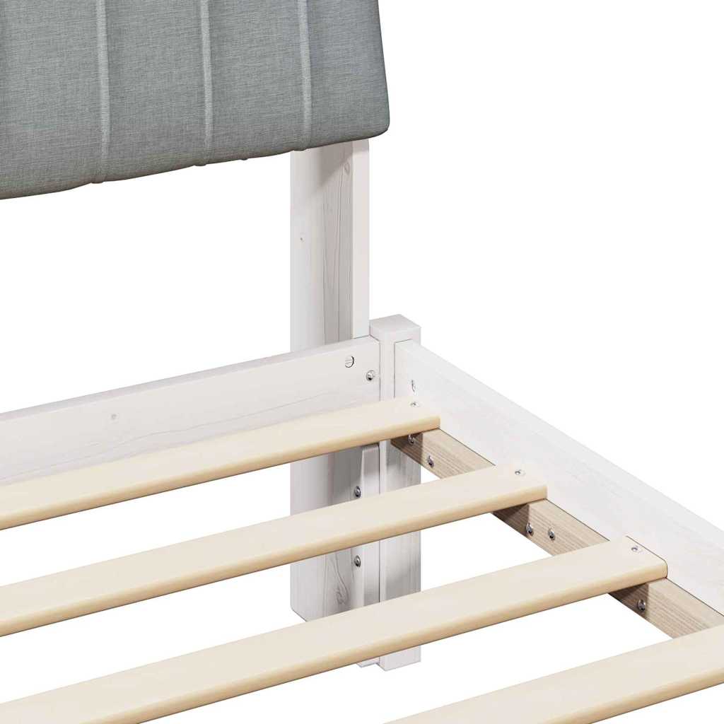 Bedframe met hoofdeinde Wit 75 x 190 cm Stof
