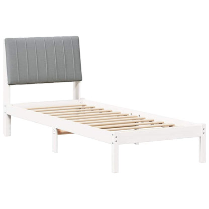Bedframe met hoofdeinde Wit 75 x 190 cm Stof