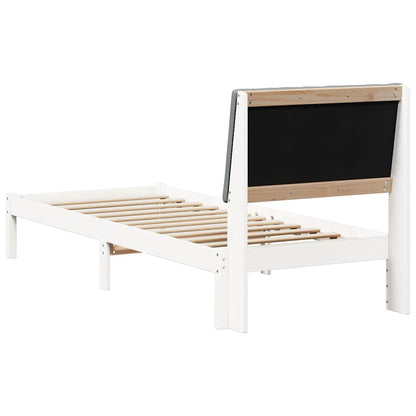 Bedframe met hoofdeinde Wit 75 x 190 cm Stof