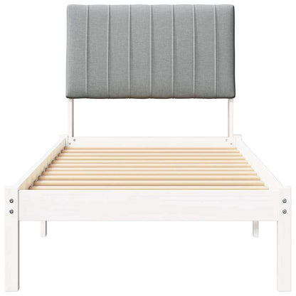 Bedframe met hoofdeinde Wit 75 x 190 cm Stof