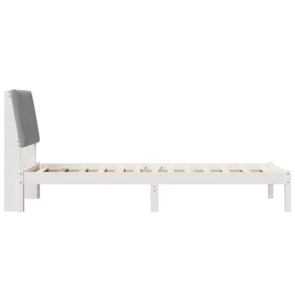 Bedframe met hoofdeinde Wit 75 x 190 cm Stof