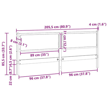 Hoofdbord Anders Wit 200 cm Massief grenenhout