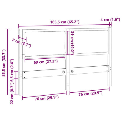 Hoofdbord Anders Bruin 160 cm Massief grenenhout