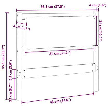 Hoofdbord Anders Bruin 90 cm Massief grenenhout