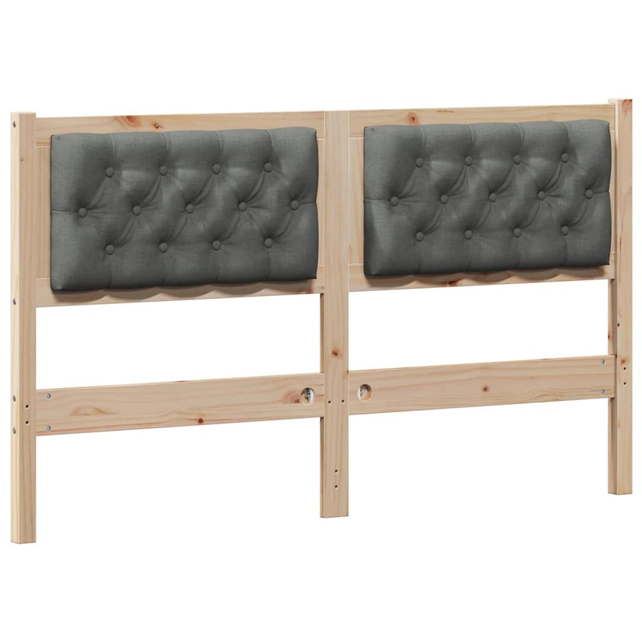 Hoofdbord Anders Bruin en donkergrijs 140 cm Massief grenenhout