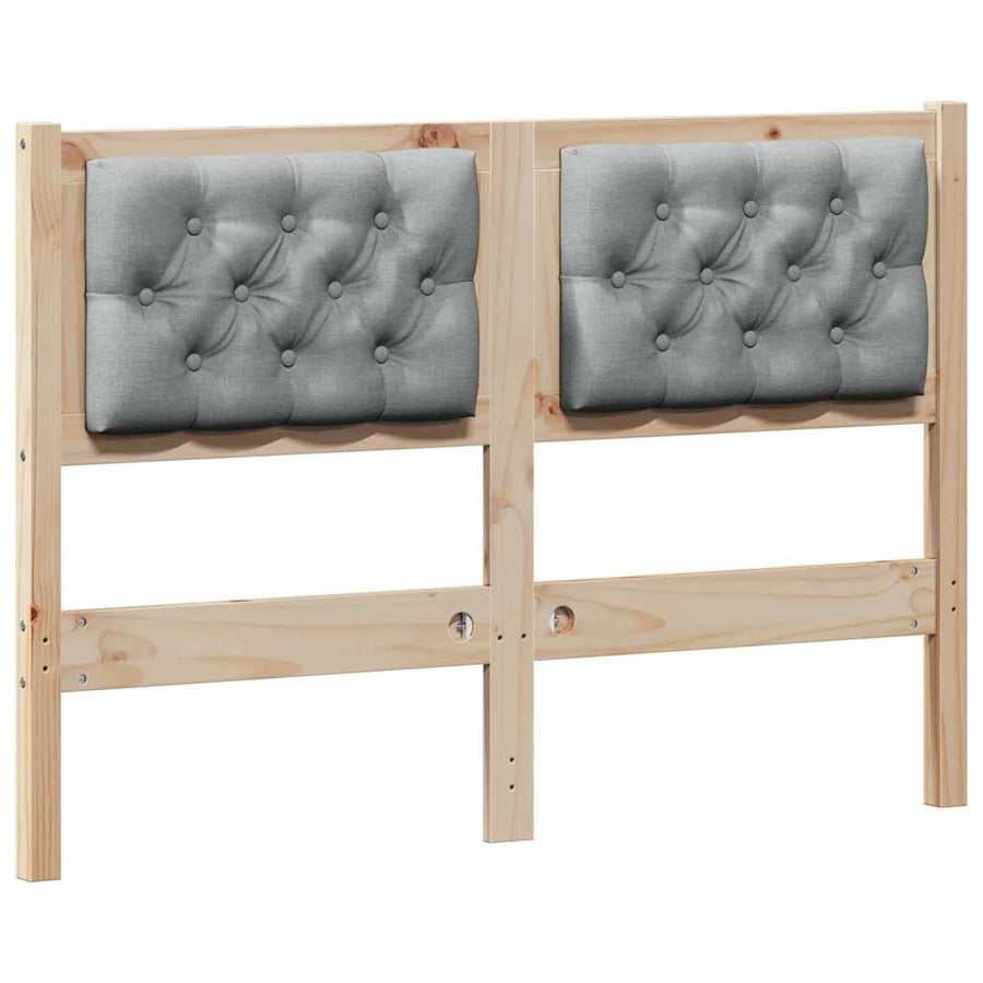 Hoofdbord Anders Bruin en lichtgrijs 135 cm Massief grenenhout