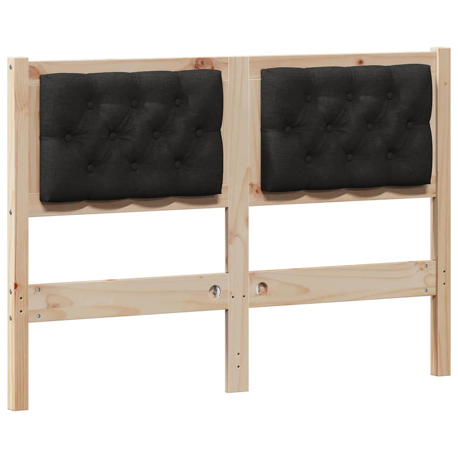 Hoofdbord Anders Bruin en zwart 135 cm Massief grenenhout