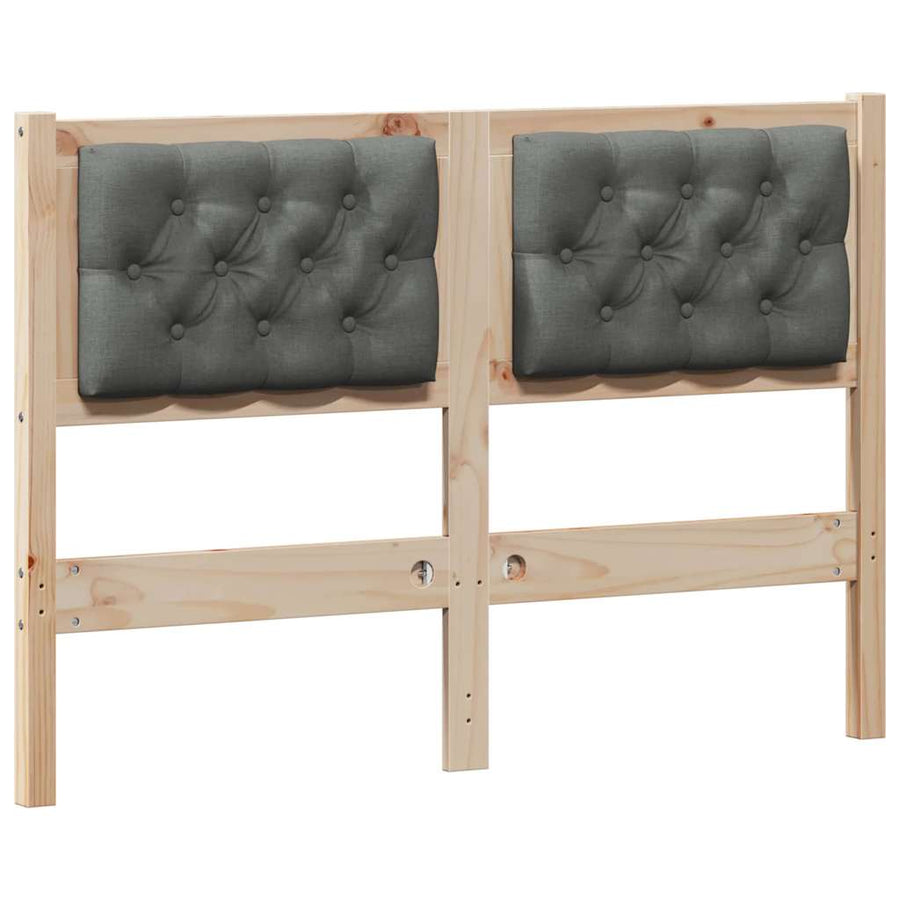 Hoofdbord Anders Bruin en donkergrijs 120 cm Massief grenenhout