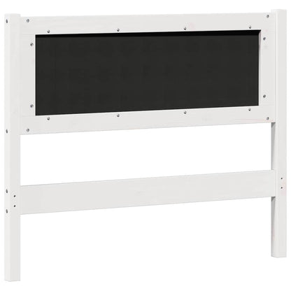 Hoofdbord Anders Wit en lichtgrijs 100 cm Massief grenenhout