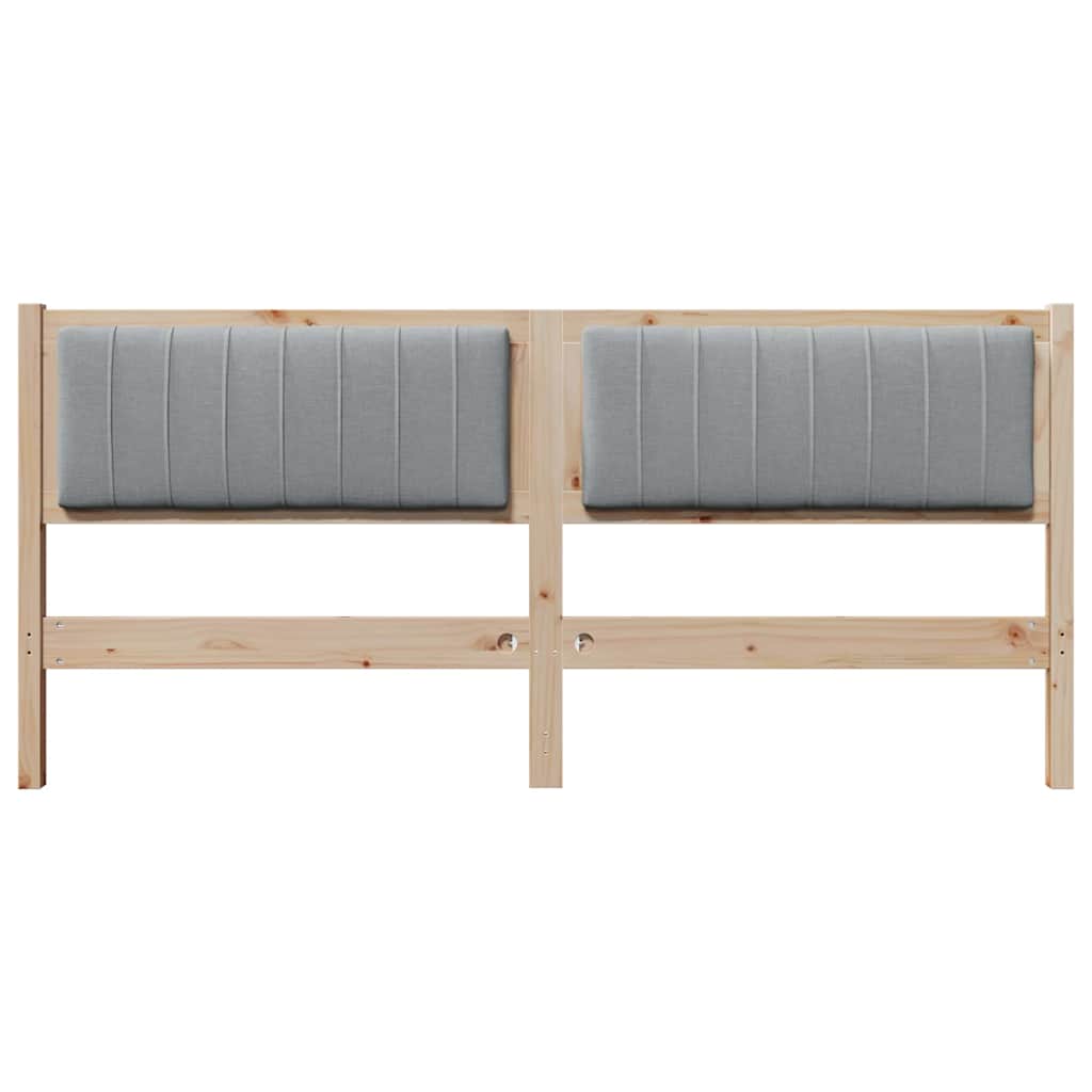 Gestoffeerd hoofdbord Bruin 180 cm Massief pijnhout en stof