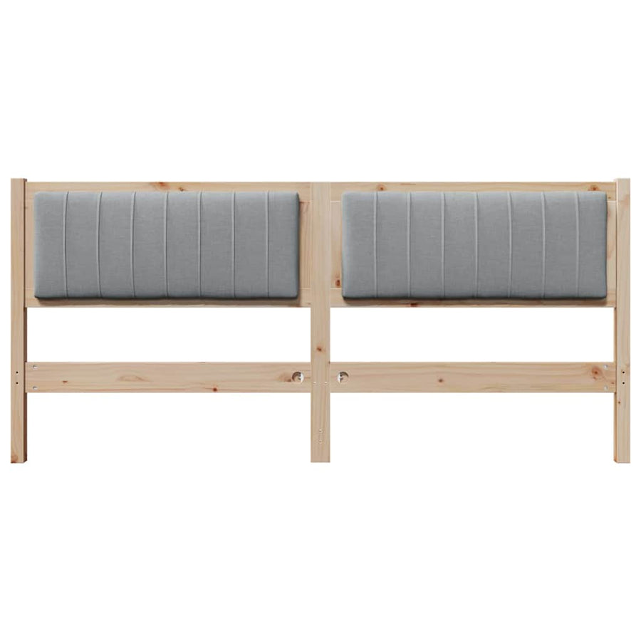 Gestoffeerd hoofdbord Bruin 180 cm Massief pijnhout en stof
