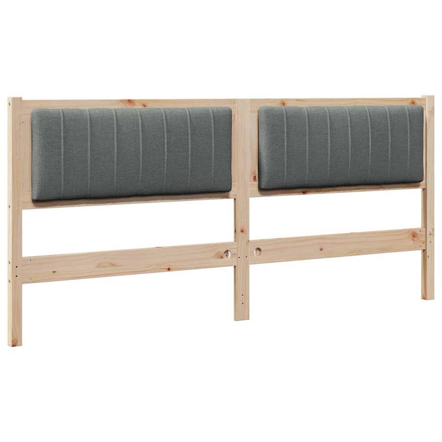 Gestoffeerd hoofdbord Bruin 180 cm Massief pijnhout en stof