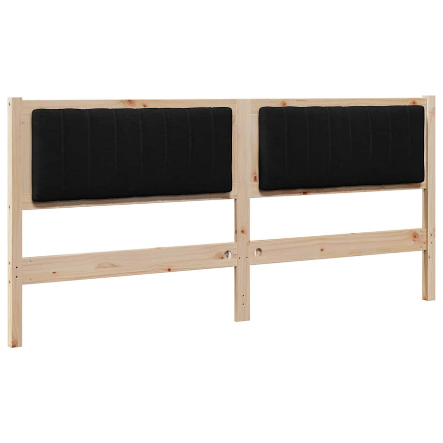 Gestoffeerd hoofdbord Bruin 180 cm Massief pijnhout en stof