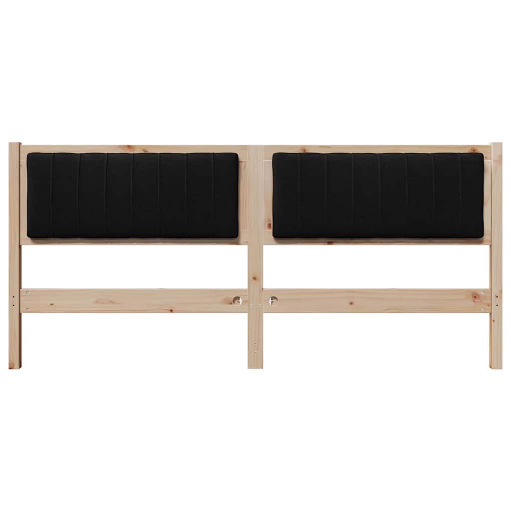 Gestoffeerd hoofdbord Bruin 180 cm Massief pijnhout en stof