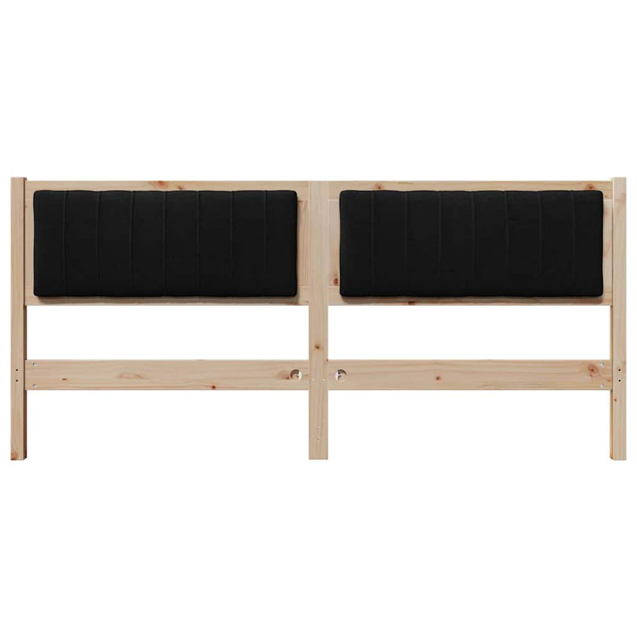 Gestoffeerd hoofdbord Bruin 180 cm Massief pijnhout en stof