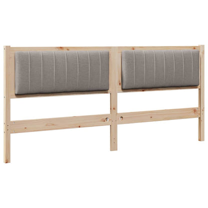 Gestoffeerd hoofdbord Bruin 180 cm Massief pijnhout en stof