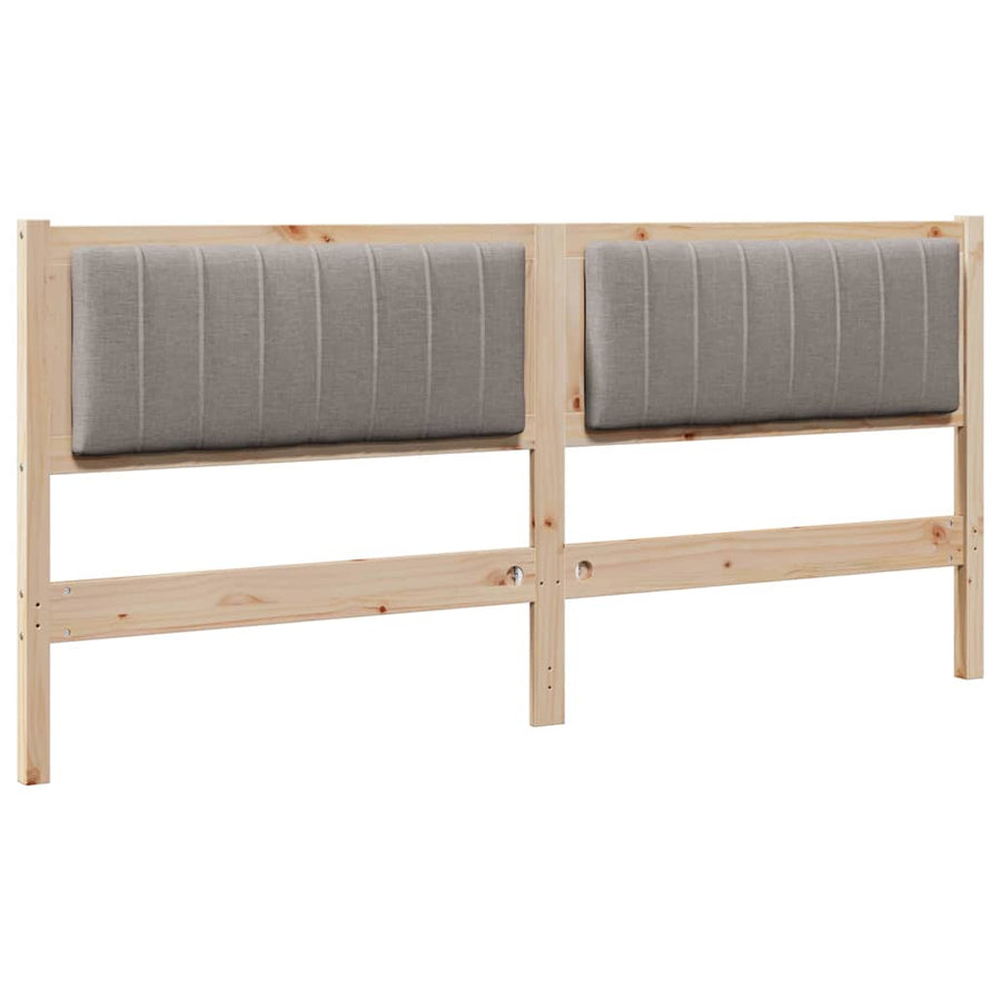 Gestoffeerd hoofdbord Bruin 180 cm Massief pijnhout en stof