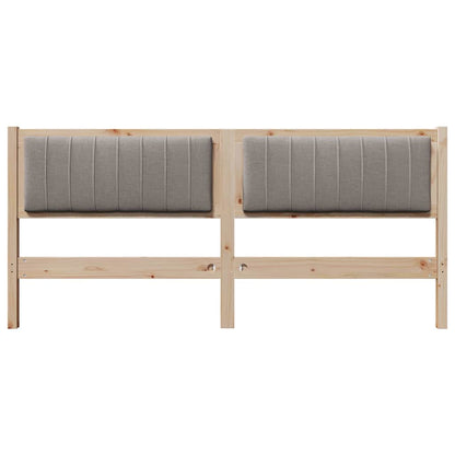 Gestoffeerd hoofdbord Bruin 180 cm Massief pijnhout en stof