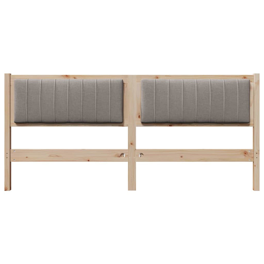 Gestoffeerd hoofdbord Bruin 180 cm Massief pijnhout en stof