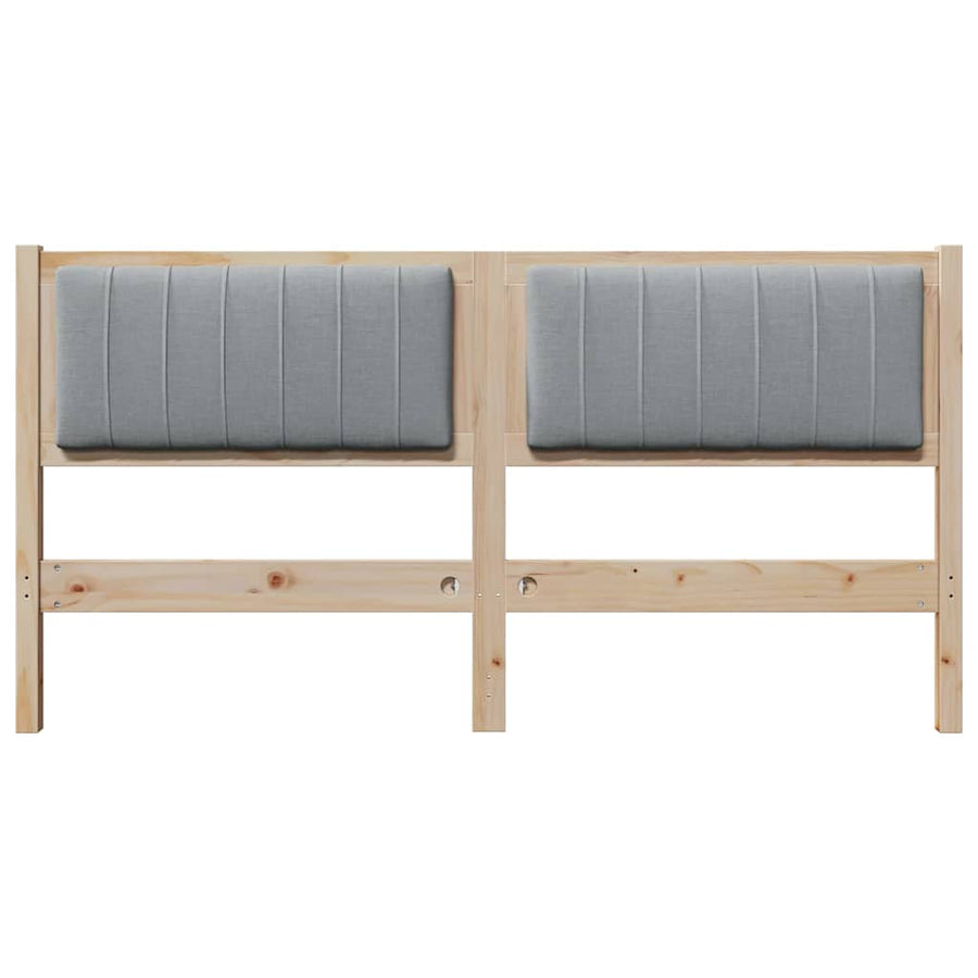 Gestoffeerd hoofdbord Bruin 160 cm Massief pijnhout en stof