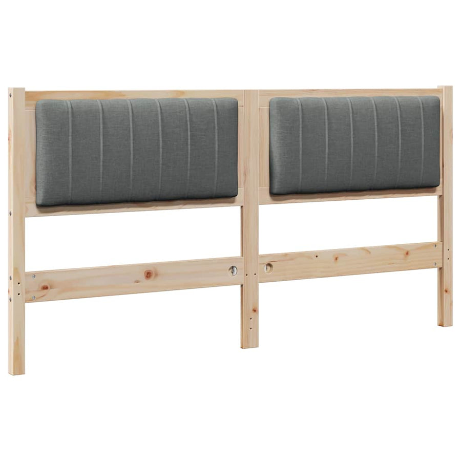 Gestoffeerd hoofdbord Bruin 160 cm Massief pijnhout en stof