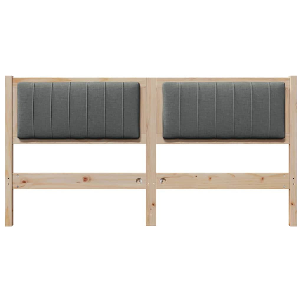 Gestoffeerd hoofdbord Bruin 160 cm Massief pijnhout en stof