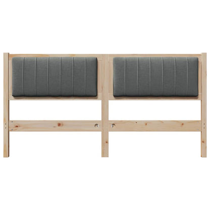Gestoffeerd hoofdbord Bruin 160 cm Massief pijnhout en stof