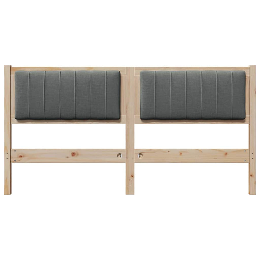 Gestoffeerd hoofdbord Bruin 160 cm Massief pijnhout en stof