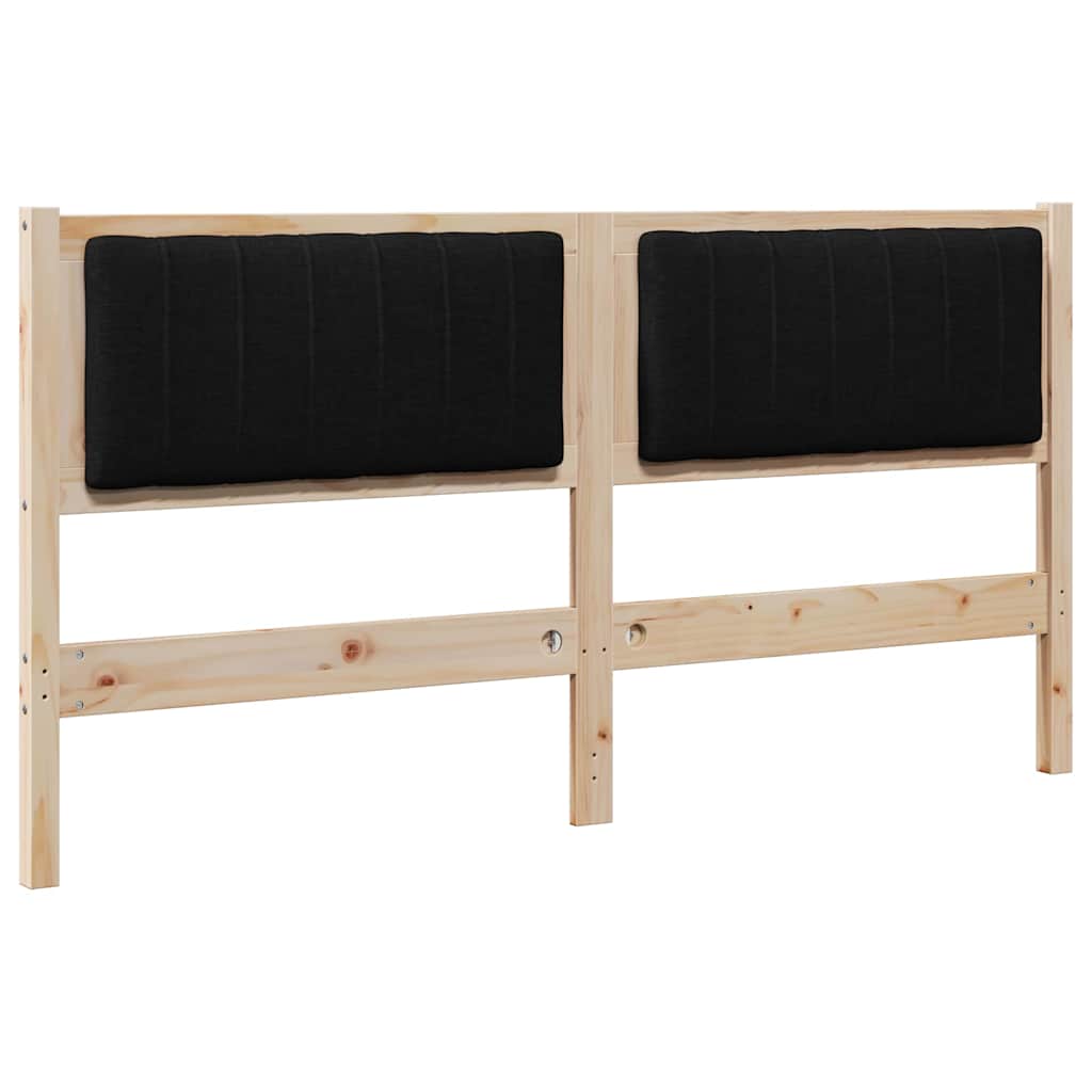 Gestoffeerd hoofdbord Bruin 160 cm Massief pijnhout en stof