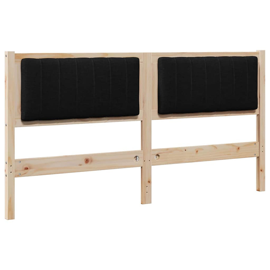 Gestoffeerd hoofdbord Bruin 160 cm Massief pijnhout en stof
