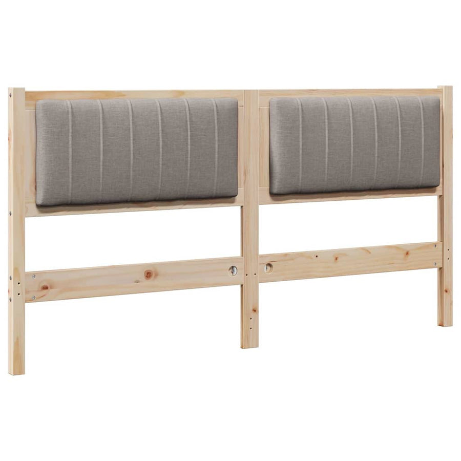 Gestoffeerd hoofdbord Bruin 160 cm Massief pijnhout en stof