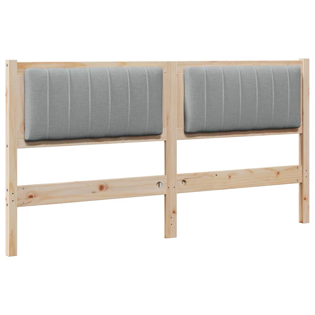 Gestoffeerd hoofdbord Bruin 150 cm Massief pijnhout en stof