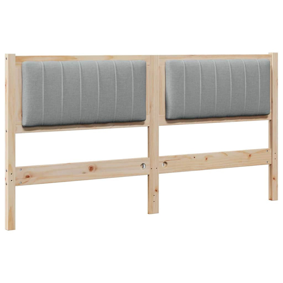 Gestoffeerd hoofdbord Bruin 150 cm Massief pijnhout en stof